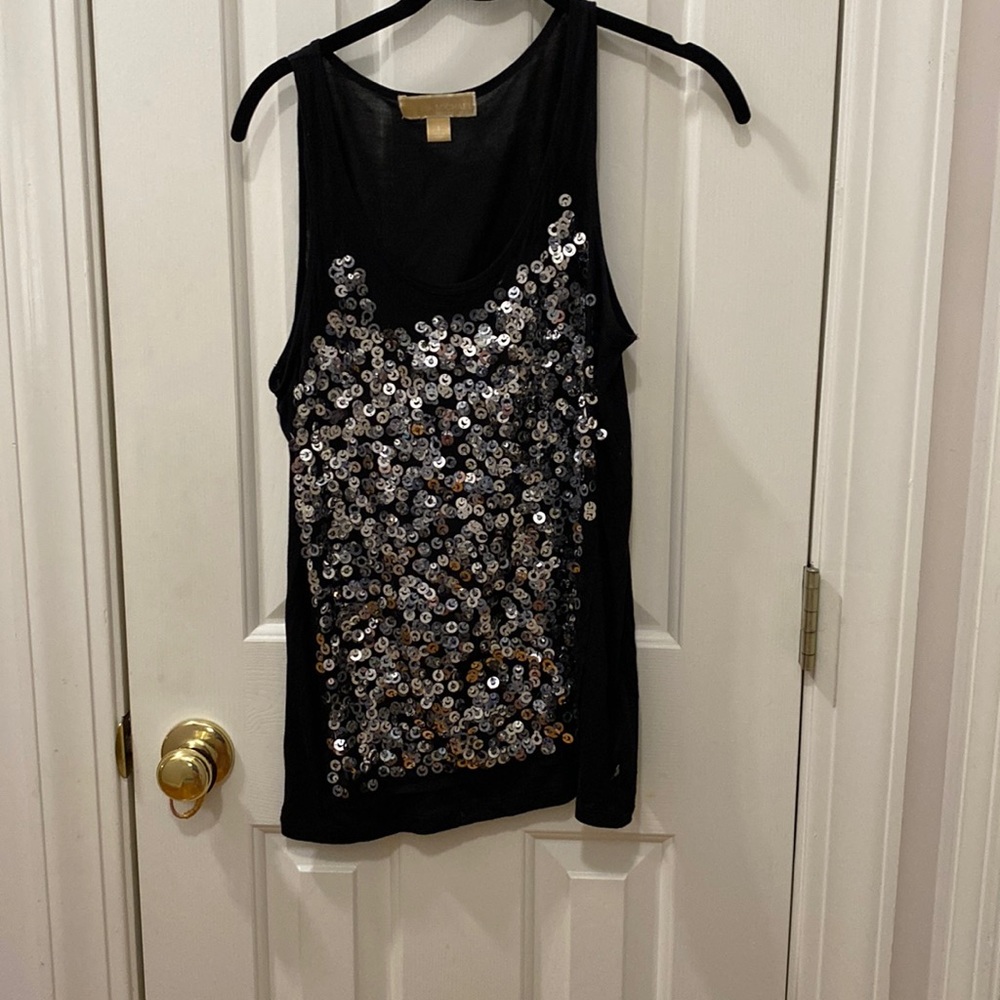 EUC Michael Michael Kors Sequined Tank Black